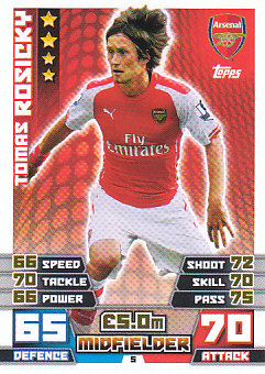 Tomas Rosicky Arsenal 2014/15 Topps Match Attax #5